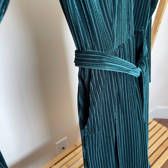 ASTR Jumpsuit in Emerald Velvet Ribbed - Picture 5 of 5